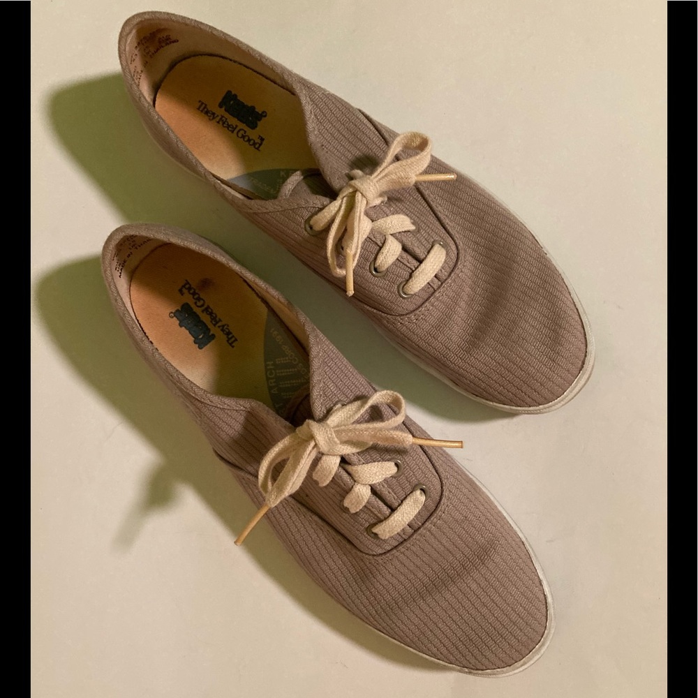 Keds tan fabric sneakers, 10M (7.5 UK, 41 EUR) like new, $25.